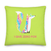 I Give Zero Fox Glitter Pillow
